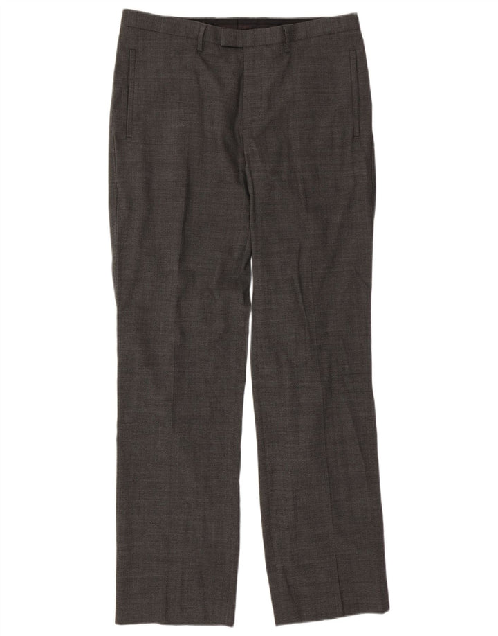 Marks & Spencer Pantaloni de costum drept autograf pentru bărbați L34 L33 Lână gri