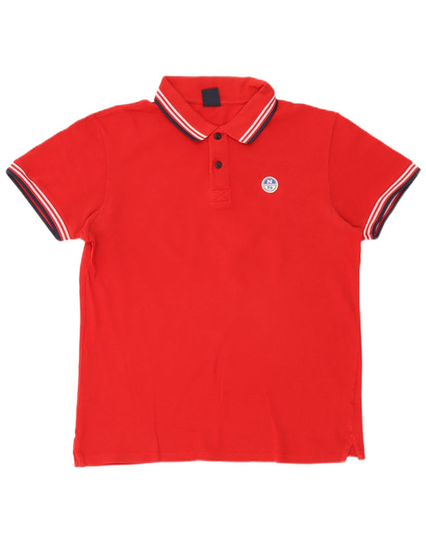 Tricou polo North Sails pentru bărbați, bumbac cu dungi roșii mari