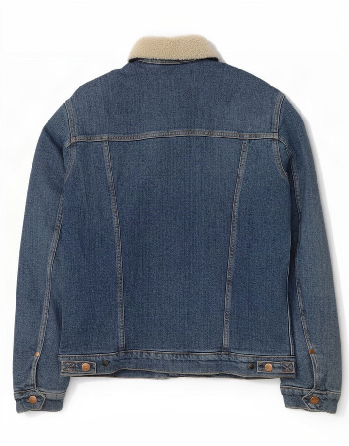 Jachetă de blugi Sherpa Wrangler pentru bărbați UK 36 Bumbac albastru mic
