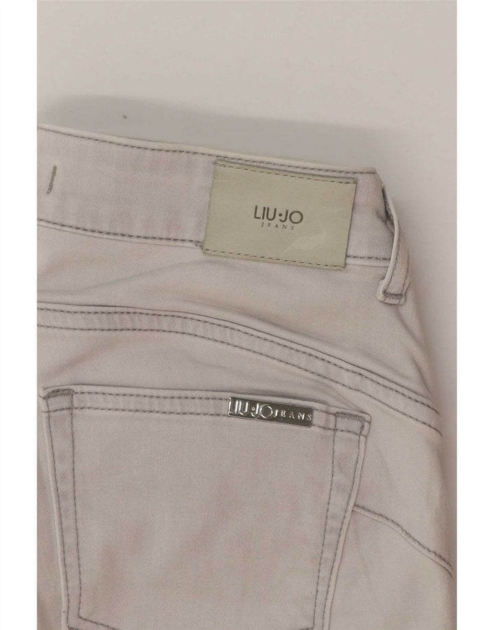 Blugi slim pentru femei Liu Jo W28 L31 gri geometrici