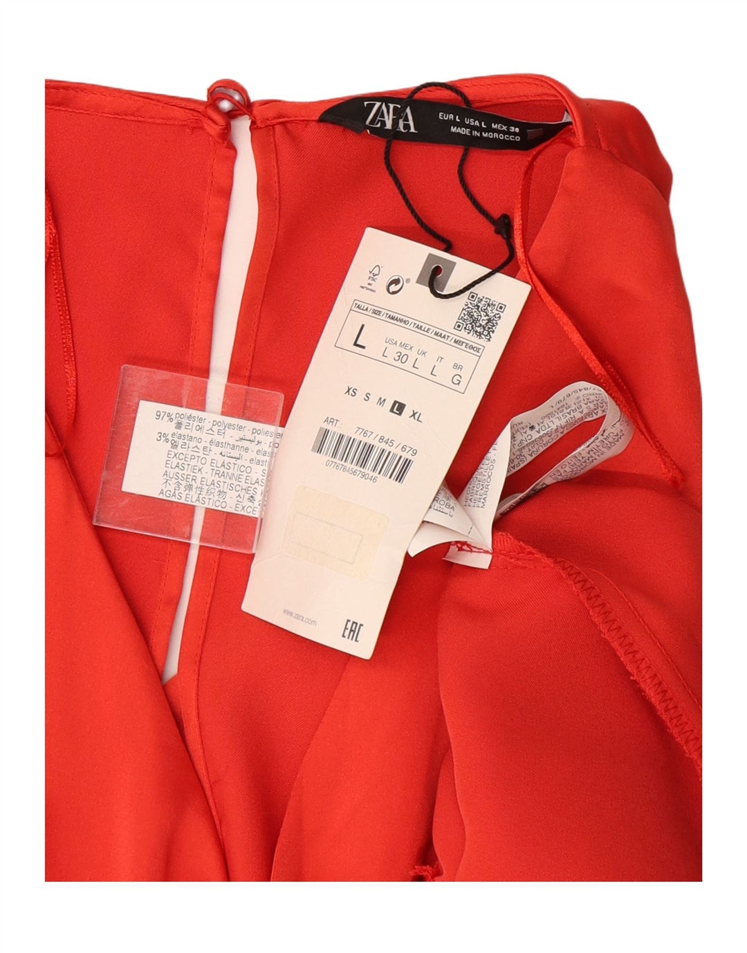 Rochie maxi ZARA pentru femei cu mâneci 3/4 UK 16 Poliester portocaliu mare