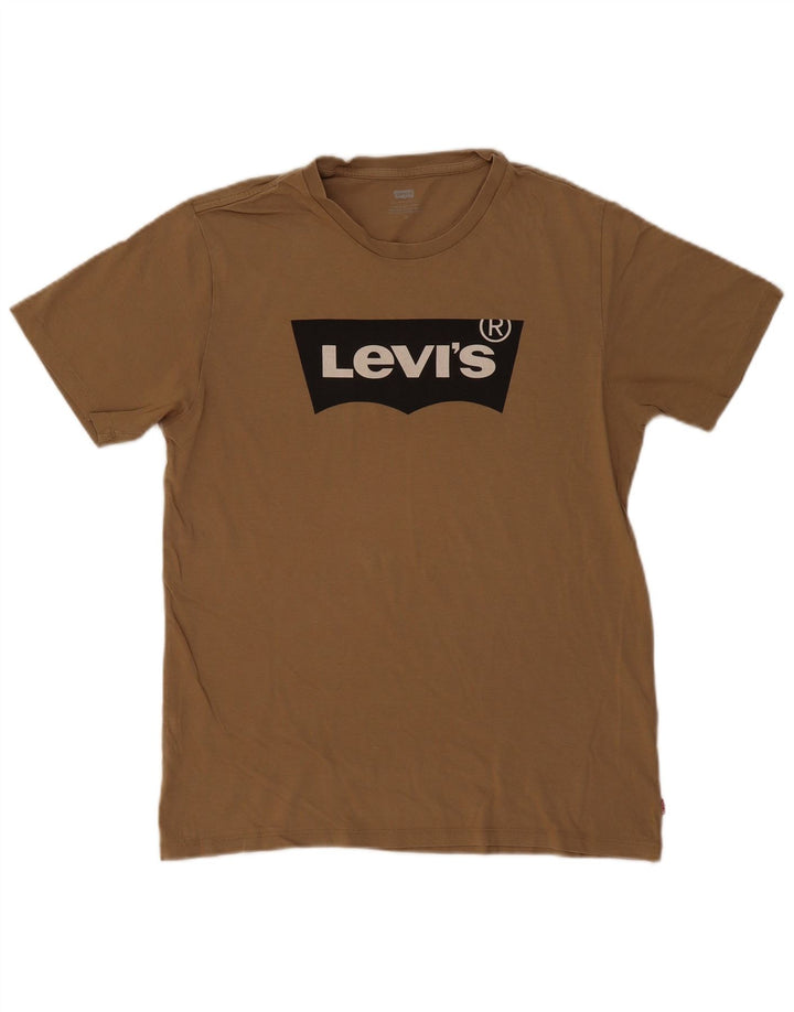 Tricou grafic pentru bărbați Levi's Top Mediu Bej Bumbac