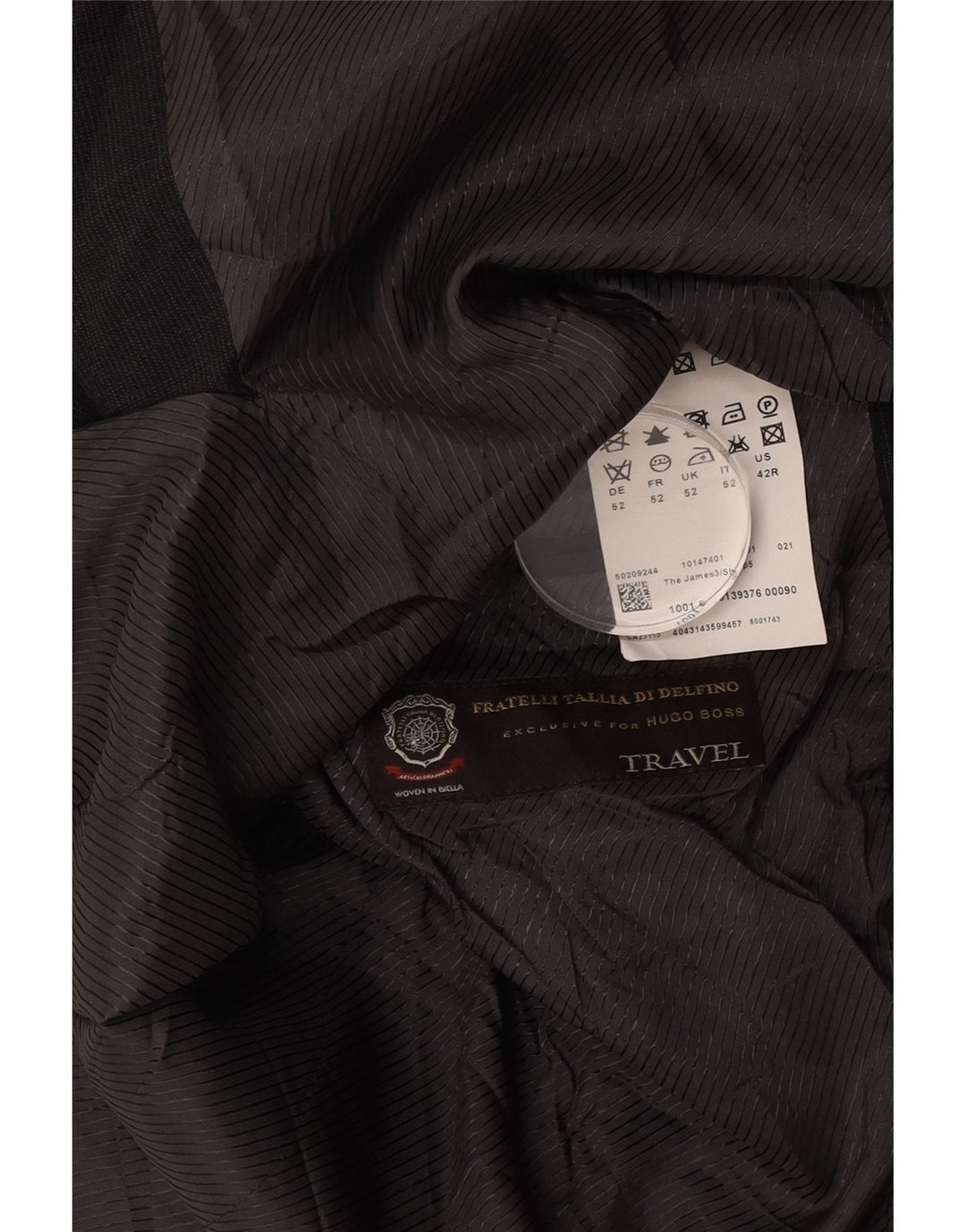 Jachetă pentru bărbați Hugo Boss cu 2 nasturi IT 52 XL Lână virgină gri