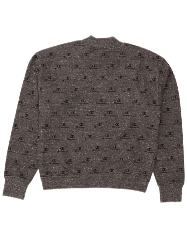 Pulover cu grafic crop pentru femei Champion UK 10 mic, gri, pete