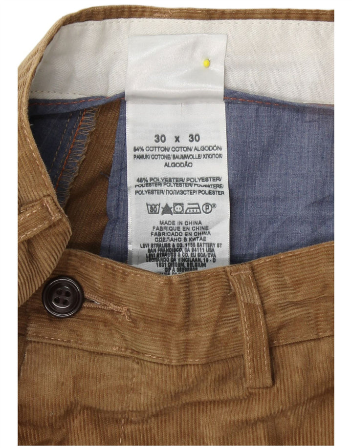 DOCKERS Pantaloni drepti pentru bărbați din velur L30 L30 bumbac bej