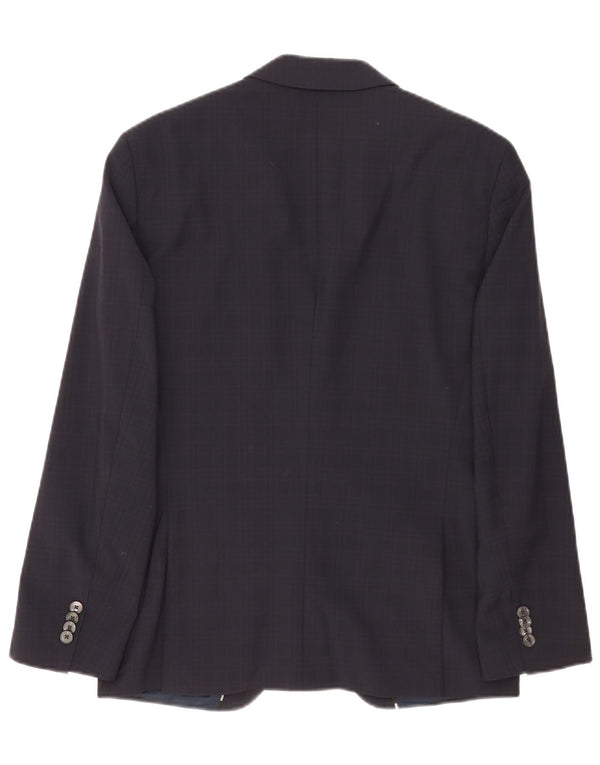 Jachetă Blazer pentru bărbați Hugo Boss cu 2 nasturi EU 48 Medium Bleumarin Check Classic