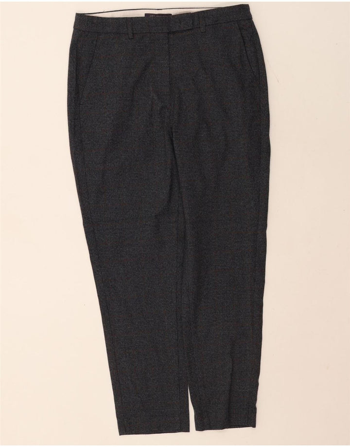 Pantaloni chino pentru femei Marks & Spencer UK 12 Medium W30 L27 Bleumarin Check