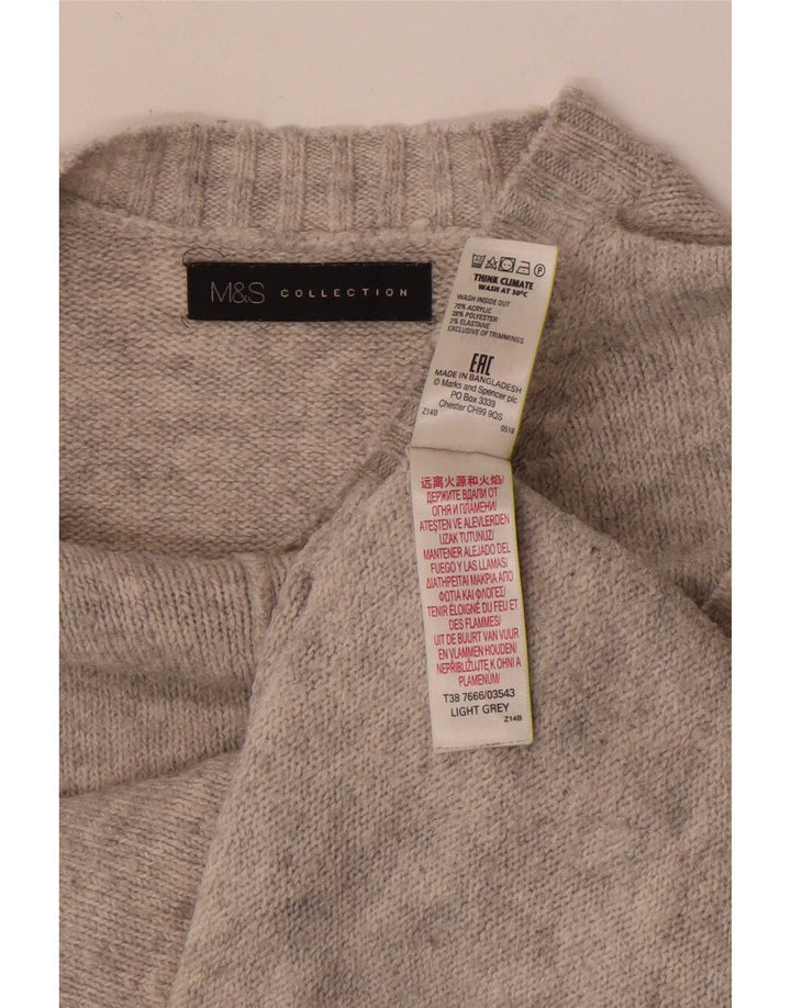 Pulover pentru femei Marks & Spencer cu decolteu rotund UK 14 Medium Gri Acrilic