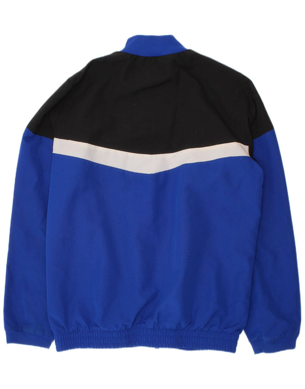 Adidas Boys Tracksuit Top Jacket 9-10 Years Blue Colourblock Polyester