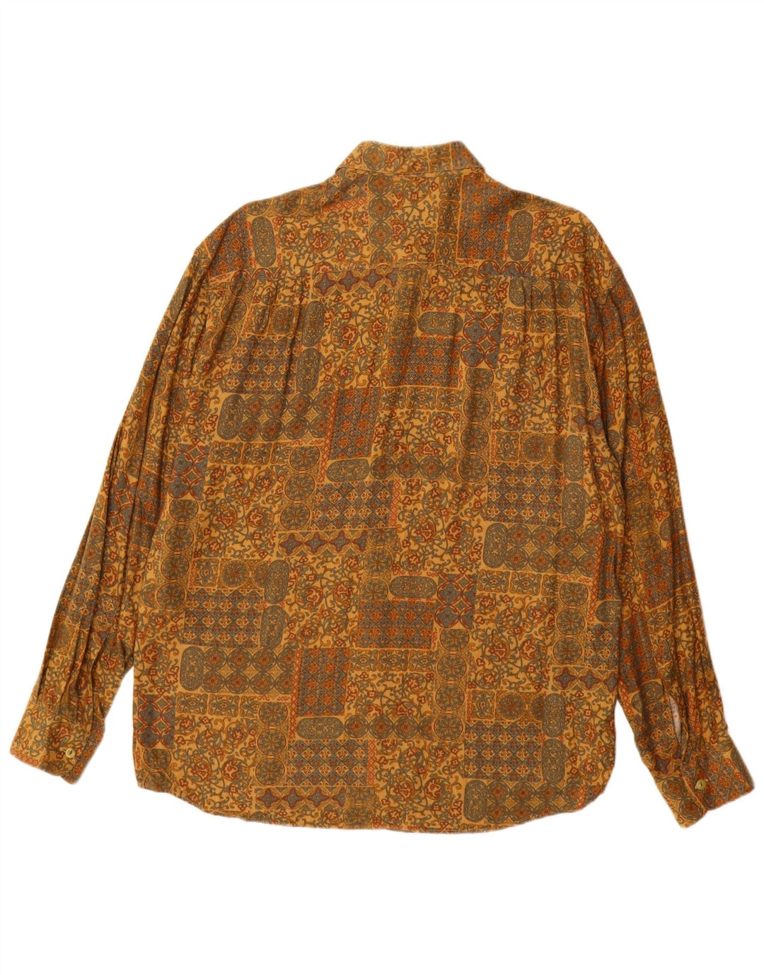 Cămașă pentru bărbați OLD FARWAY Mărimea 40 15 1/2 Viscoză Paisley galbenă medie