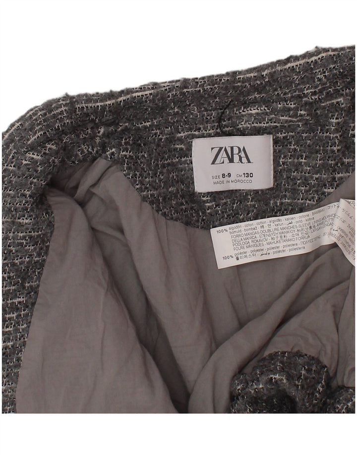 Jachetă Bomber Crop pentru fete ZARA 8-9 ani, bumbac cu pete gri