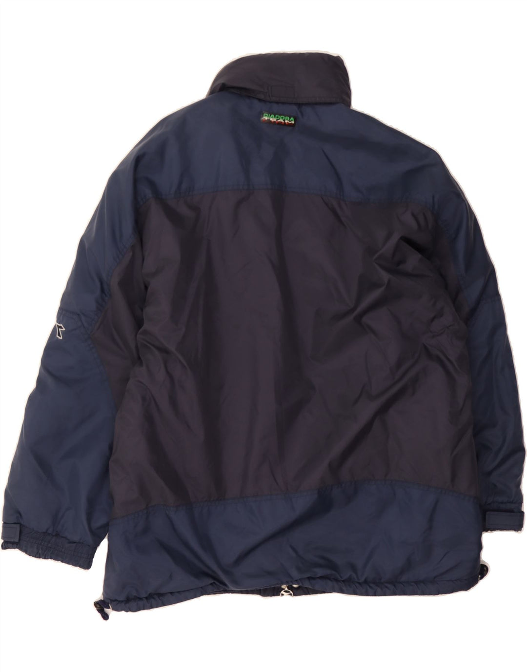 DIADORA Mens Windbreaker Jacket UK 38 Medium Navy Blue Colourblock Vintage Diadora and Second-Hand Diadora from Messina Hembry 