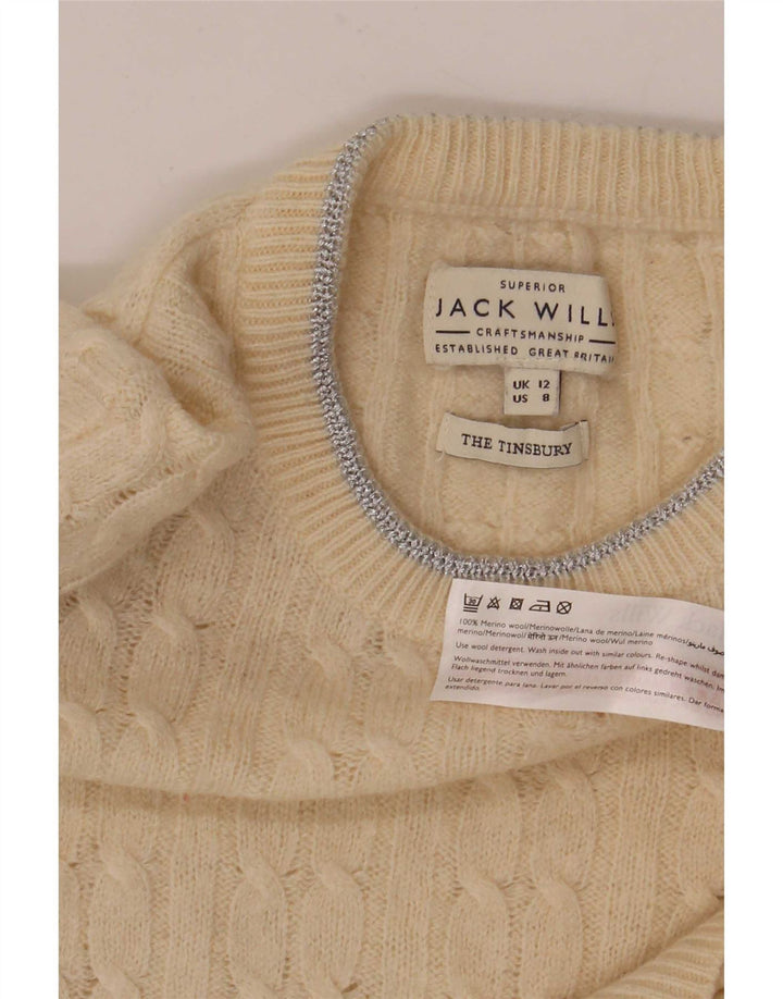 Pulover Jack Wills pentru femei cu gât de barcă UK 12 Medium Off White