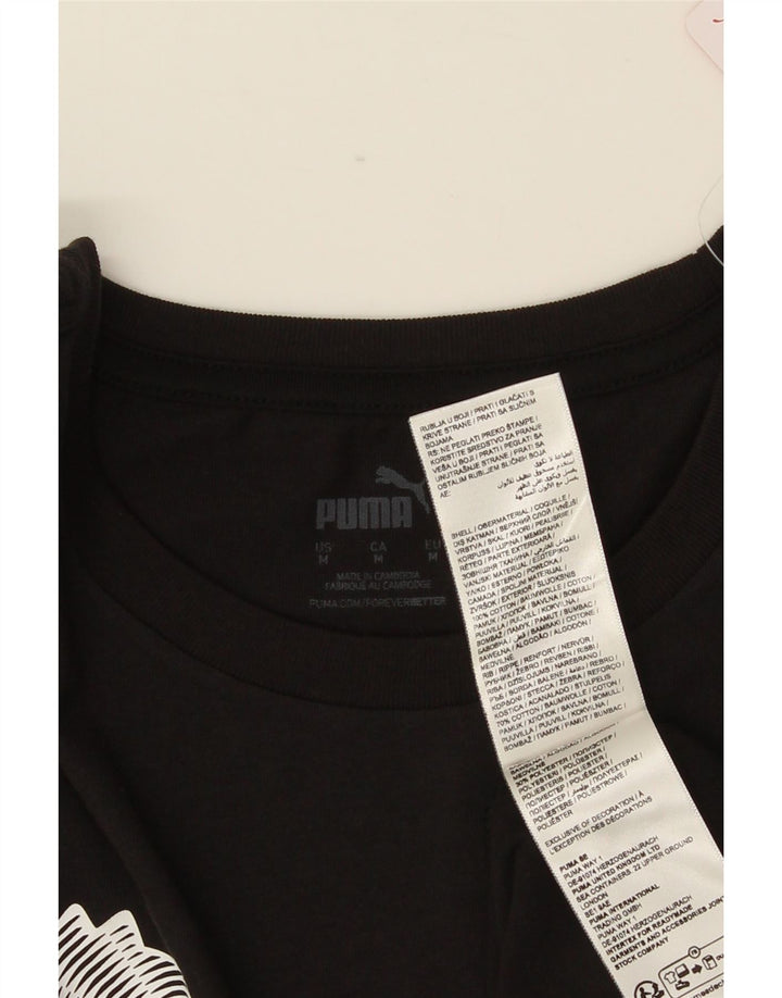 Tricou grafic Puma pentru bărbați Top mediu negru bumbac