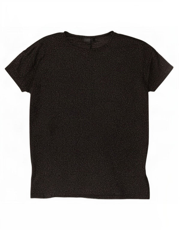 Tricou supradimensionat Topshop pentru femei Top UK 8 Small Black Flecked Poliester