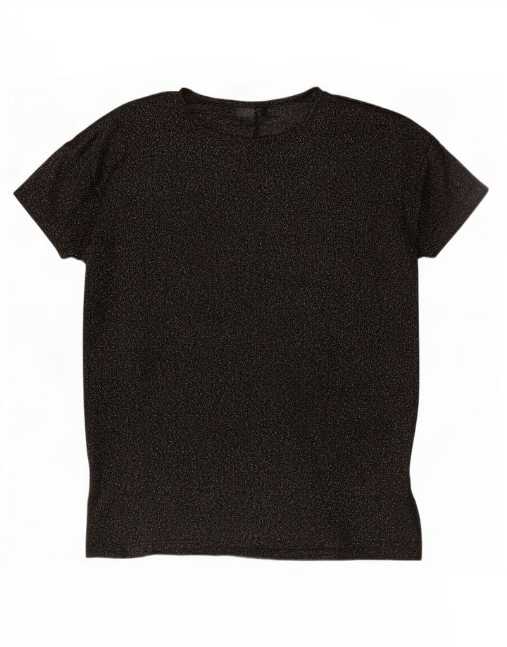 Tricou supradimensionat Topshop pentru femei Top UK 8 Small Black Flecked Poliester