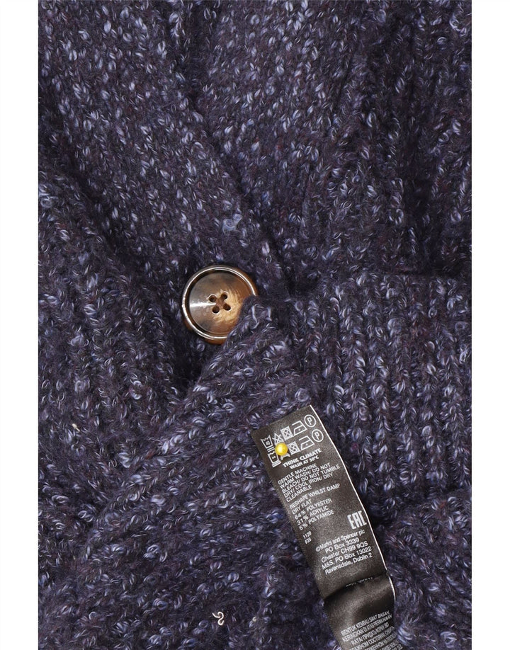Pulover cardigan supradimensionat pentru femei Marks & Spencer UK 14 Medium Blue Flecked