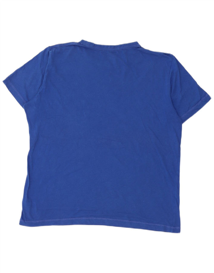 Tricou cu grafică Puma pentru bărbați Top din bumbac albastru mediu