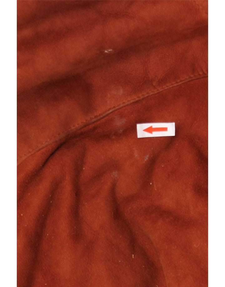 Vintage Womens Oversized Shearling Coat IT 42 Medium Brown