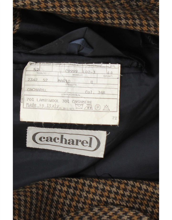 Jachetă pentru bărbați Cacharel cu 2 nasturi IT 52 XL Lână maro picior de gală