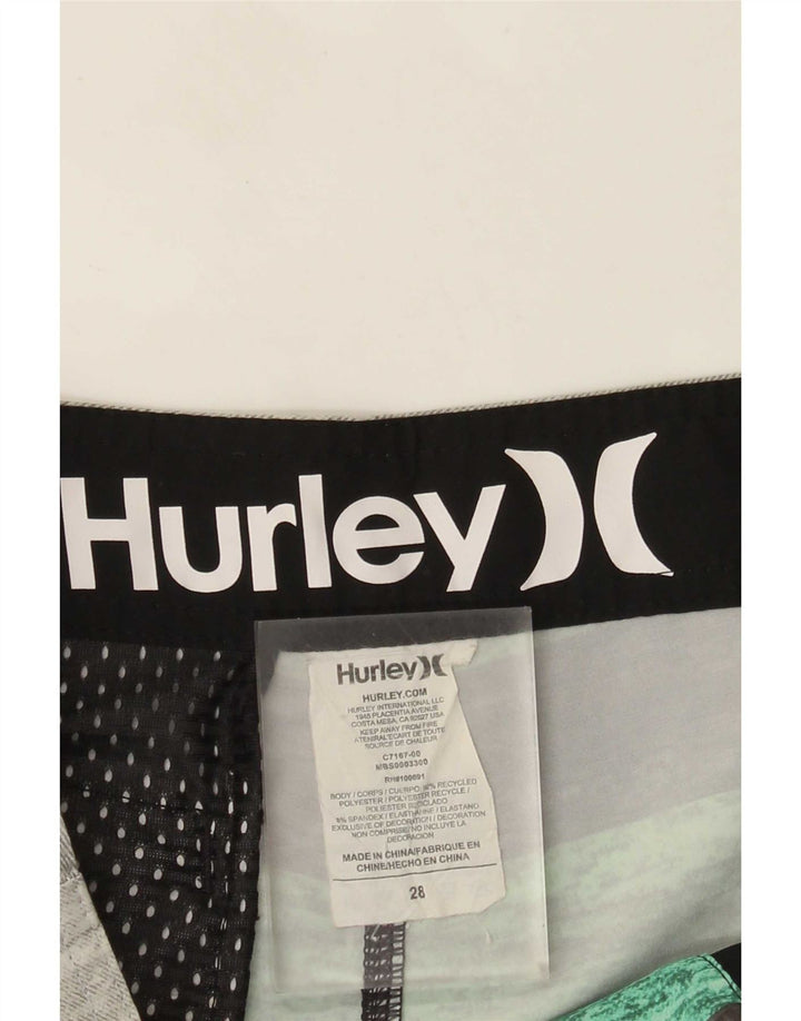 Pantaloni scurți de înot Hurley pentru bărbați, poliester cu dungi mici, gri