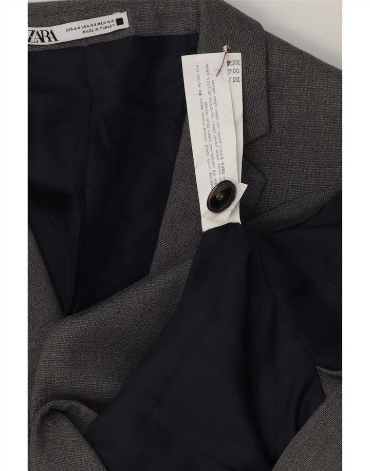 Blazer pentru bărbați Zara cu 1 nasture EU 44 XS Poliester gri