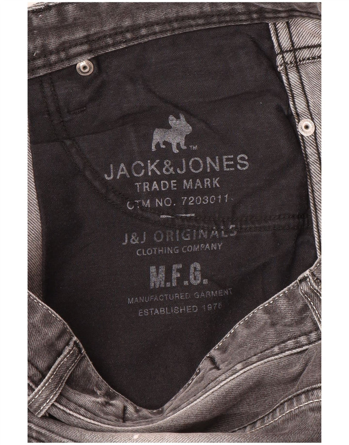 Blugi slim pentru bărbați Jack & Jones Distressed W32 L33 gri
