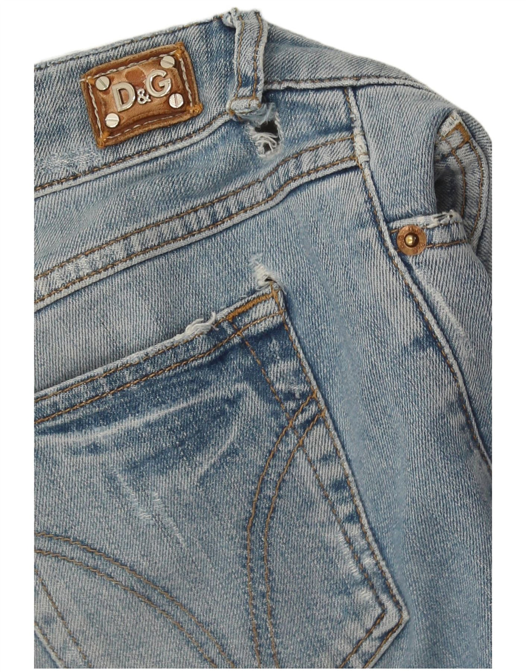Blugi slim pentru femei Dolce & Gabbana Distressed W29 L32 Bumbac albastru