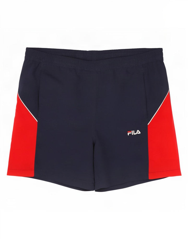 Pantaloni scurți sport Fila pentru bărbați, mari, bleumarin, poliester color bloc