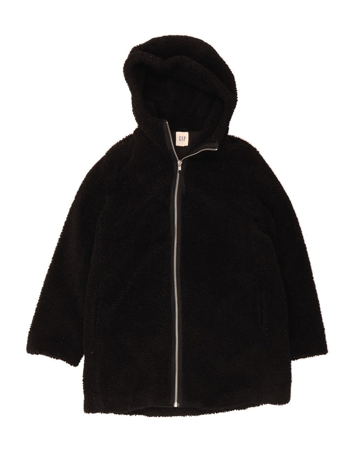 GAP Womens Hooded Fleece Jacket UK 16 Large Black Polyester Vintage Gap and Second-Hand Gap from Messina Hembry 