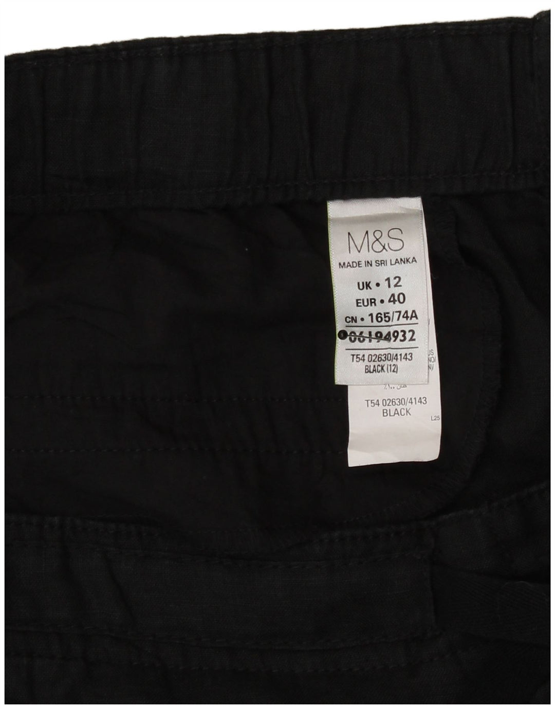 Fusta dreaptă pentru femei Marks & Spencer UK 12 Medium W32 in negru
