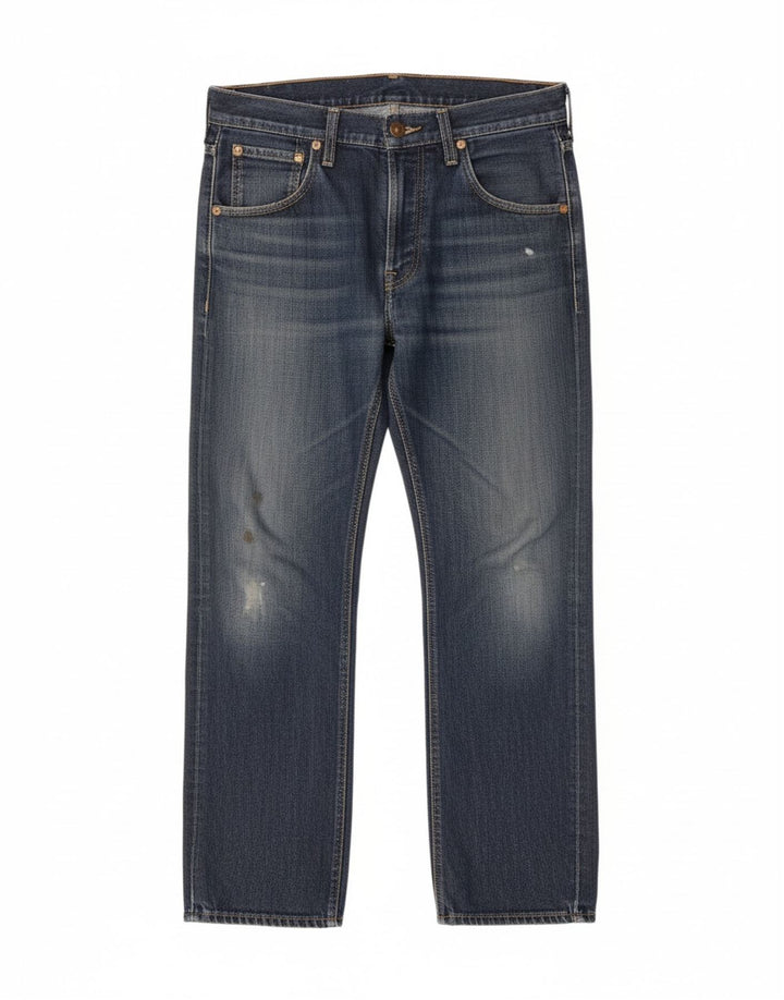 WRANGLER Womens Crank Straight Jeans W33 L31 Blue Cotton