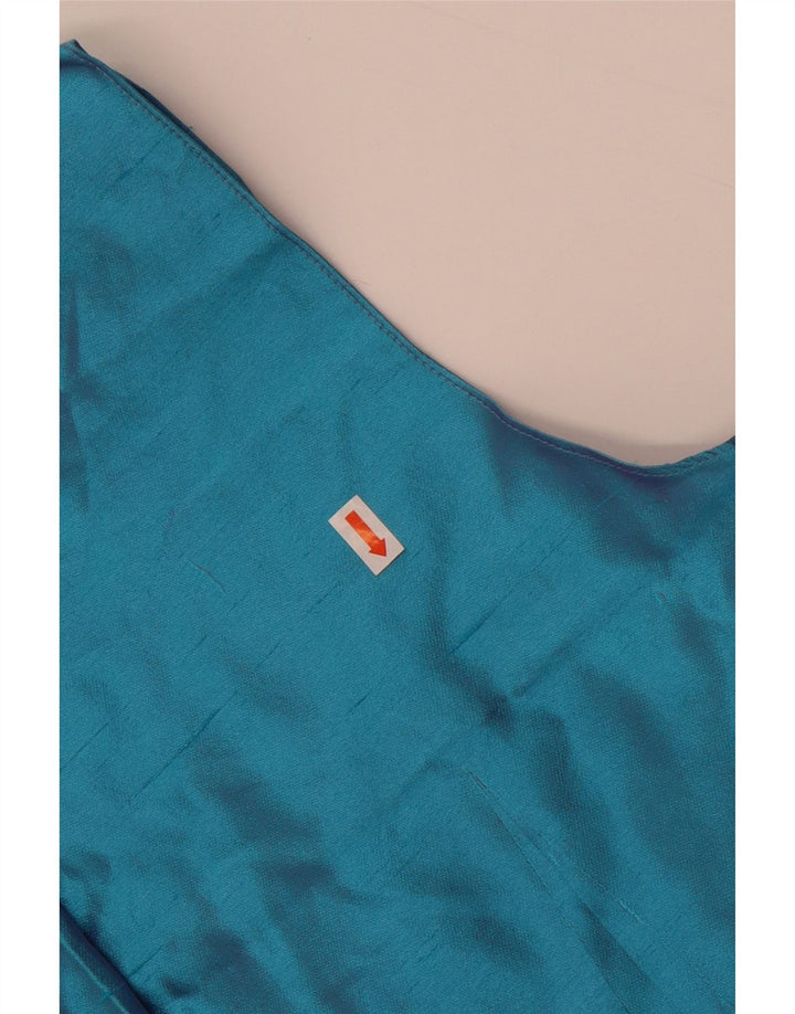 Top bluză fără mâneci pentru femei Gai Mattiolo IT 44 mătase albastră medie