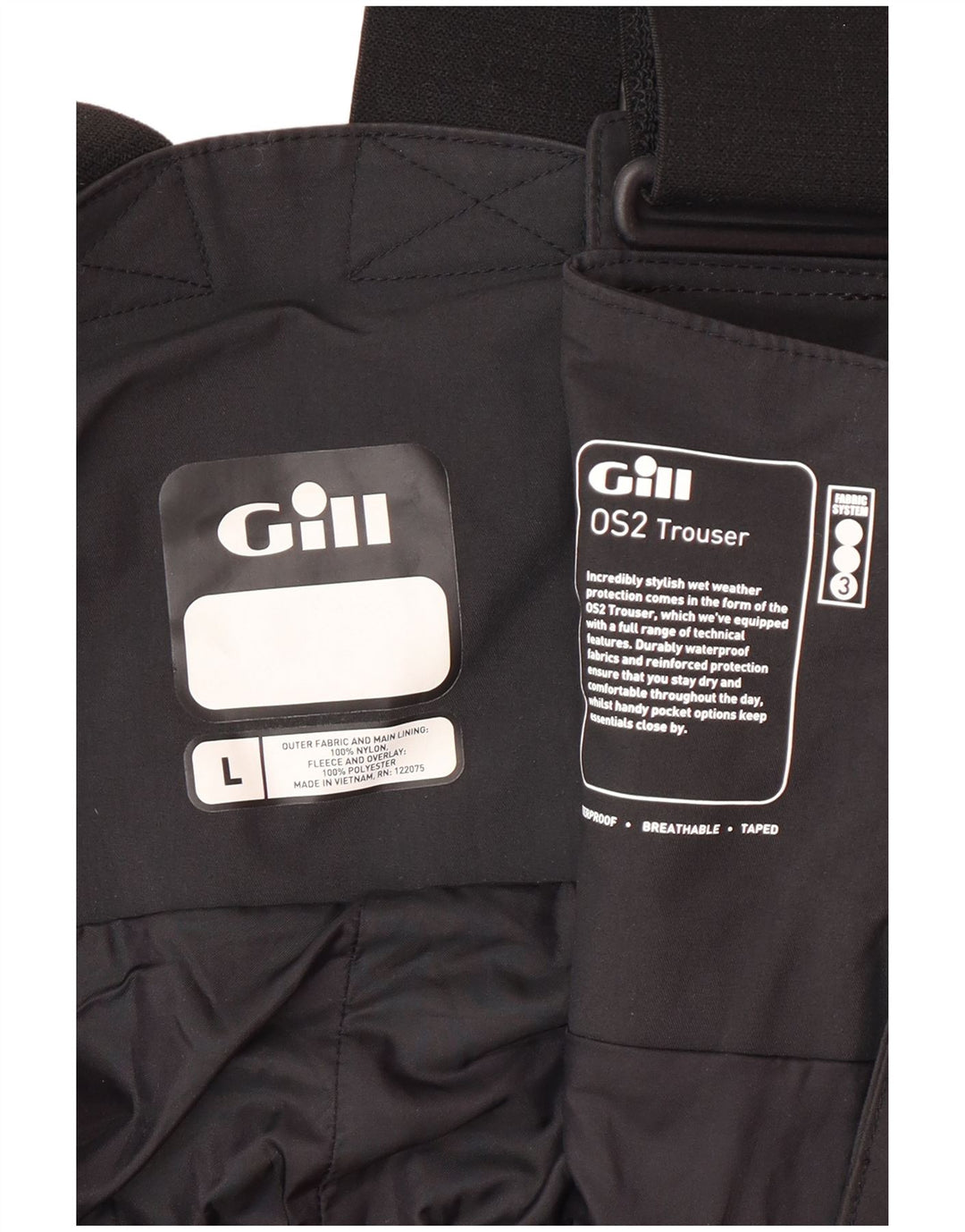 Pantaloni impermeabili pentru bărbați GILL Cargo, mare, negru, nailon nautic