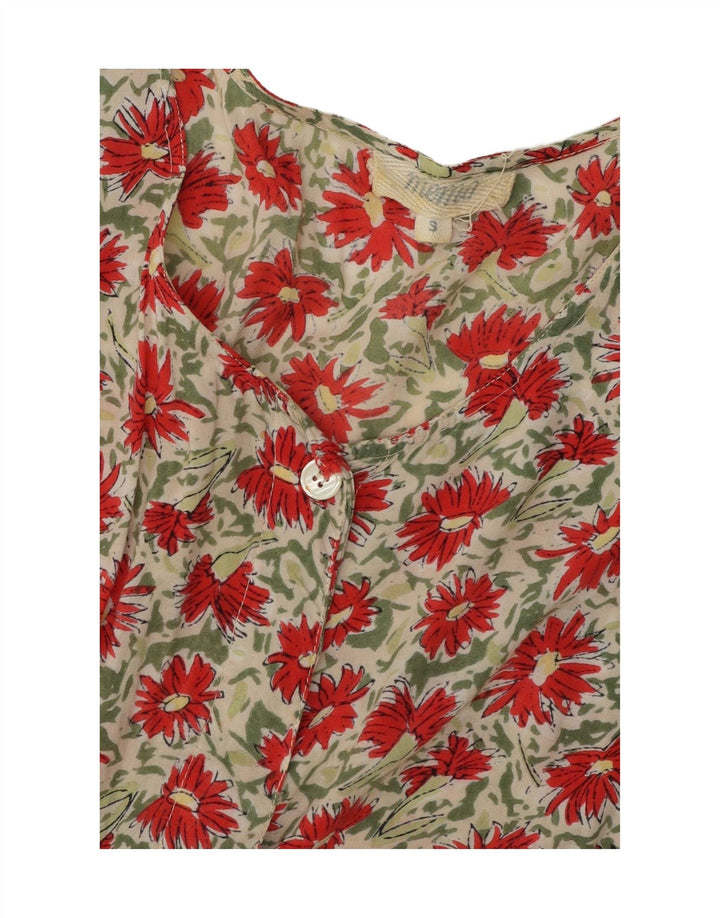 VINTAGE Womens Sleeveless Playsuit UK 10 Small  Multicoloured Floral