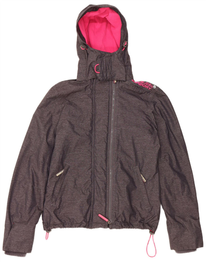Jachetă Windbreaker cu glugă Superdry pentru femei UK 14 Medium Black