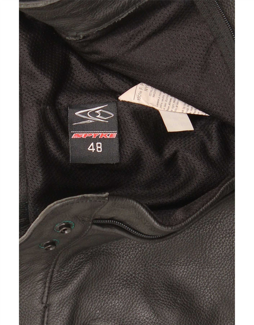 Spyke Pantaloni din piele grafică pentru motocicletă pentru bărbați IT 48 Medium W30 L28 Negru