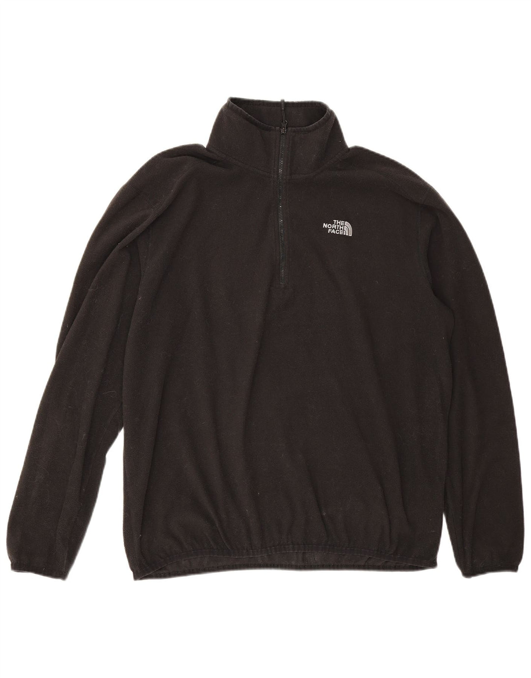 Pulover pentru bărbați The North Face, cu fermoar și gât, poliester mare, negru