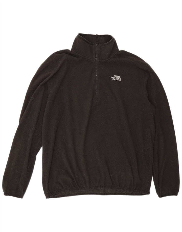 Pulover pentru bărbați The North Face, cu fermoar și gât, poliester mare, negru