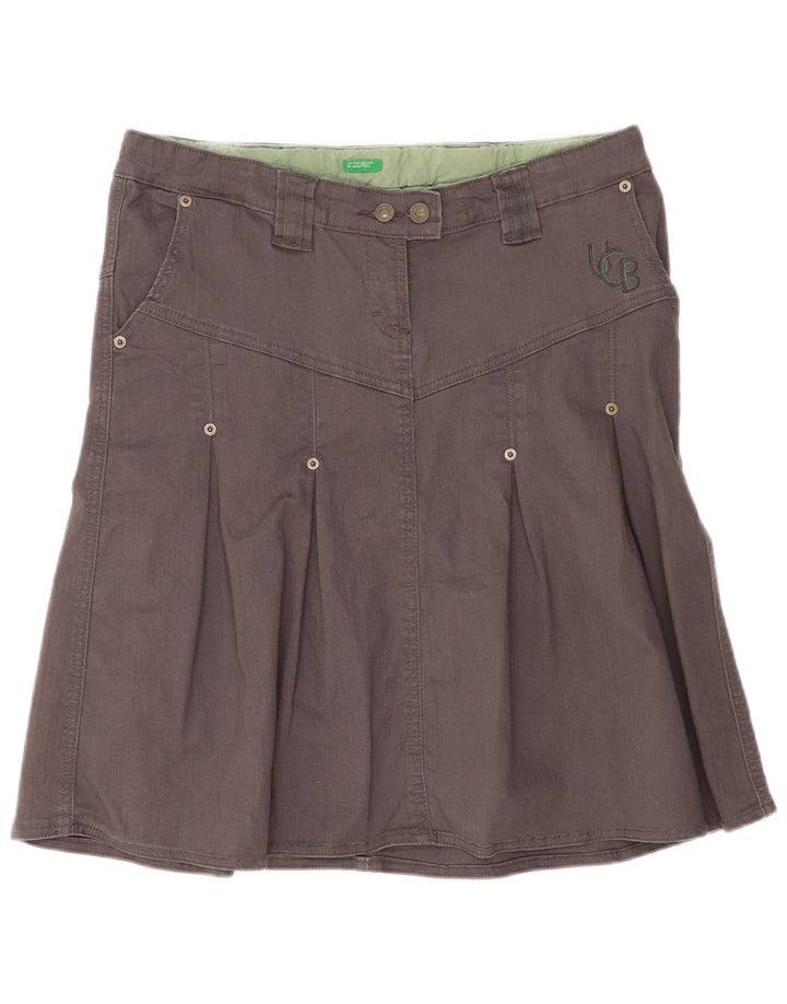 Fustă A-Line pentru femei Benetton Mic W32 bumbac gri