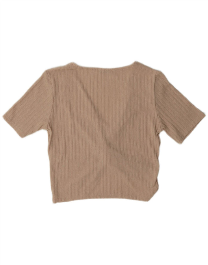 Bluză Crop Top Femei Zara UK 12 Medium Bej Poliester