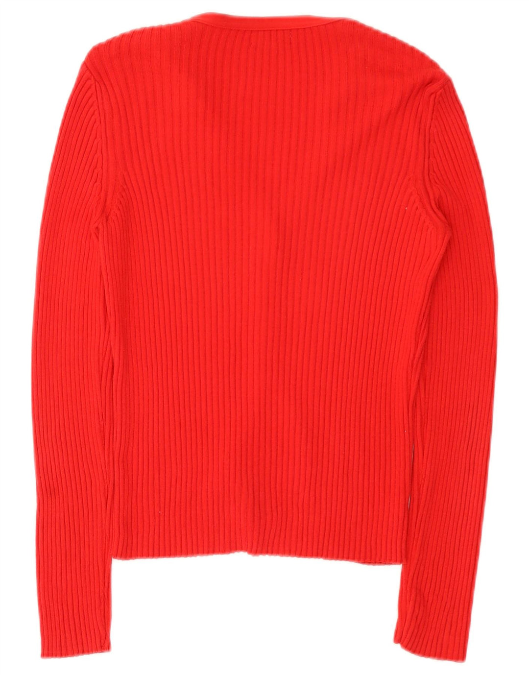 Pulover cardigan pentru femei Benetton UK 12 bumbac roșu mediu