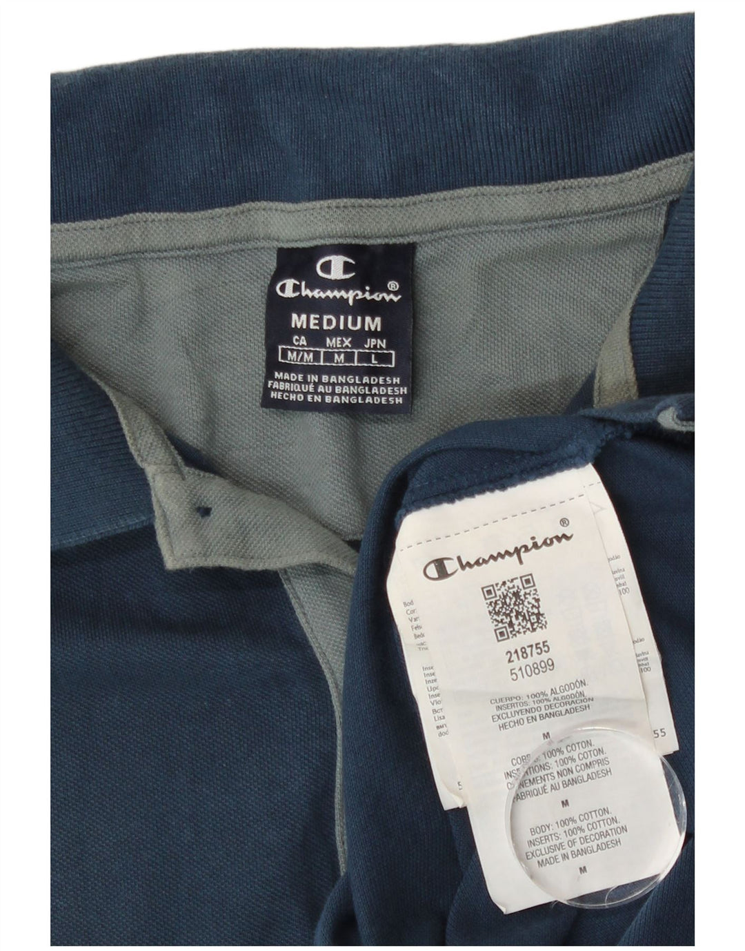 Tricou polo Champion pentru bărbați, bumbac, albastru bleumarin mediu