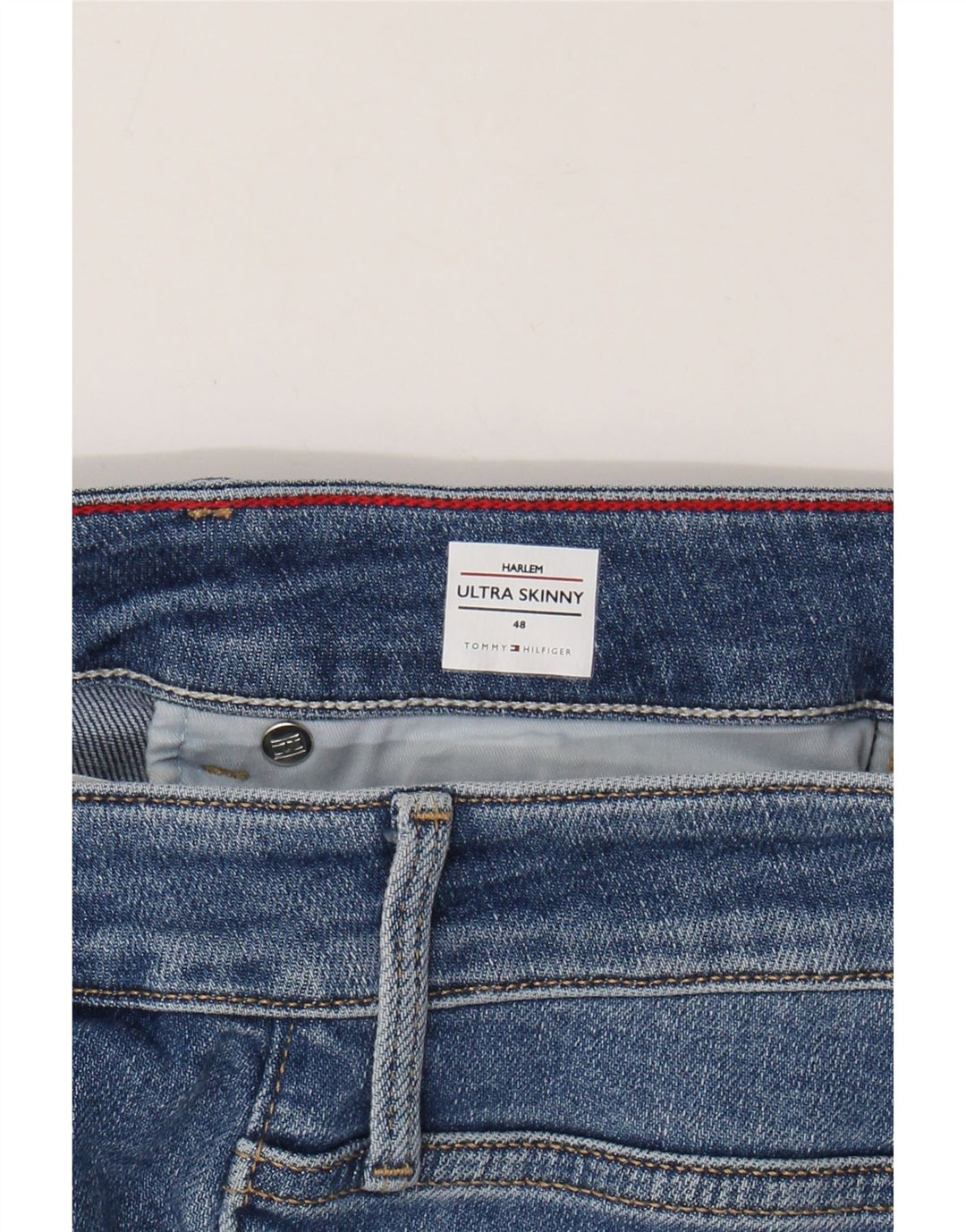 Blugi skinny pentru femei Harlem cu talie înaltă Tommy Hilfiger IT 48 XL Bumbac albastru