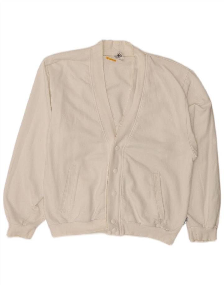 Pulover cardigan pentru bărbați TRIGEMA Bumbac alb mic