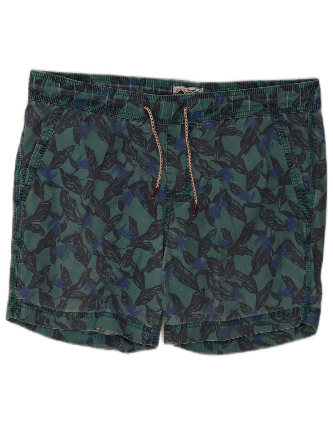 Pantaloni scurți de înot pentru bărbați Fat Face, bumbac geometric verde mediu