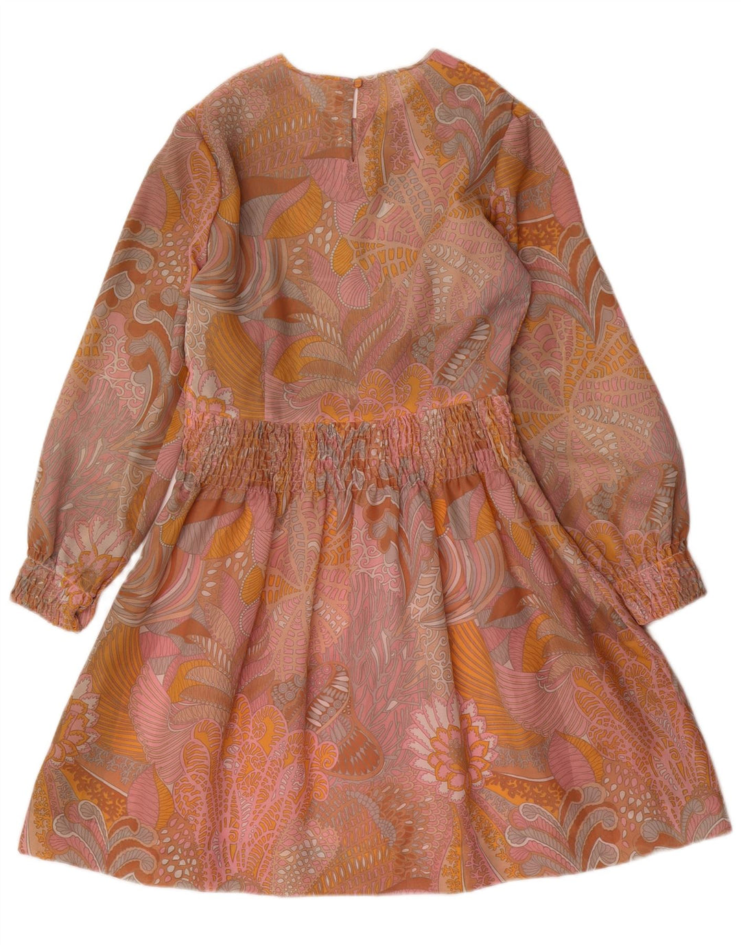 VINTAGE Rochie A-Line cu mânecă lungă pentru femei UK 12 Medium Multicolor Paisley