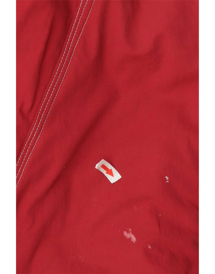 Vintage Mens Hooded Windbreaker Jacket UK 40 Large Red Poliester