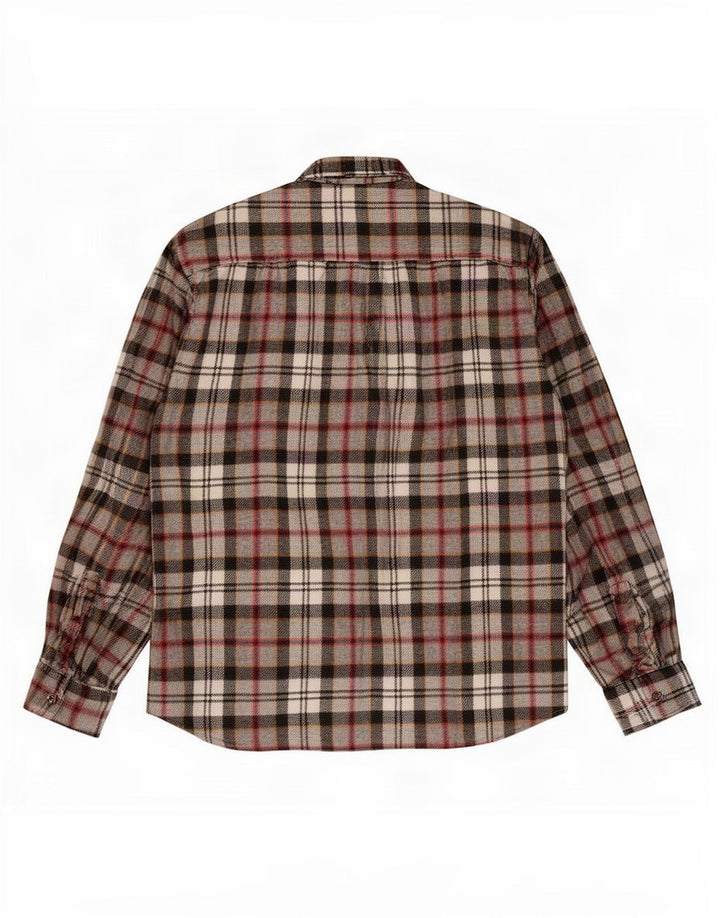 Cămașă de flanel vintage pentru bărbați, cu carouri mari, gri