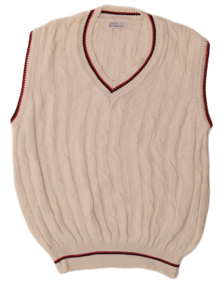 Sergio Tacchini Vestă pentru bărbați Tank Top mare, alb, bumbac